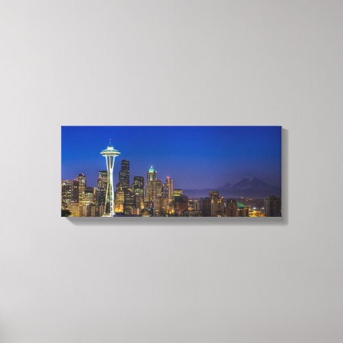 Image of Seattle Skyline in morning hours Canvas Print