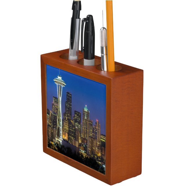 Image of Seattle Skyline in morning hours. Pencil/Pen Holder (In Situ)