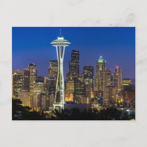 Image of Seattle Skyline in morning hours Postcard