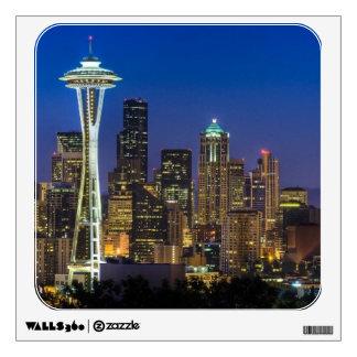 Image of Seattle Skyline in morning hours. Wall Decal