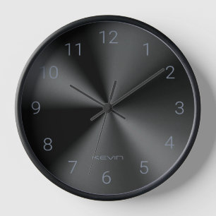 Image of Shiny Black Metallic Texture Clock