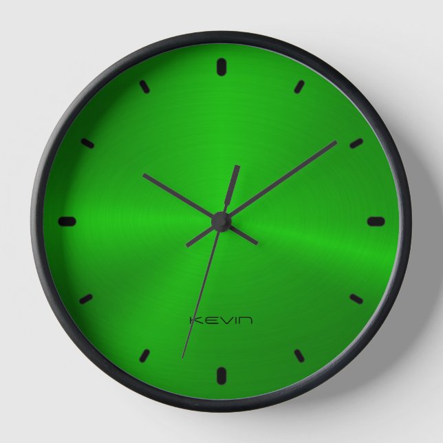 Image of Shiny Green Metallic Texture Clock