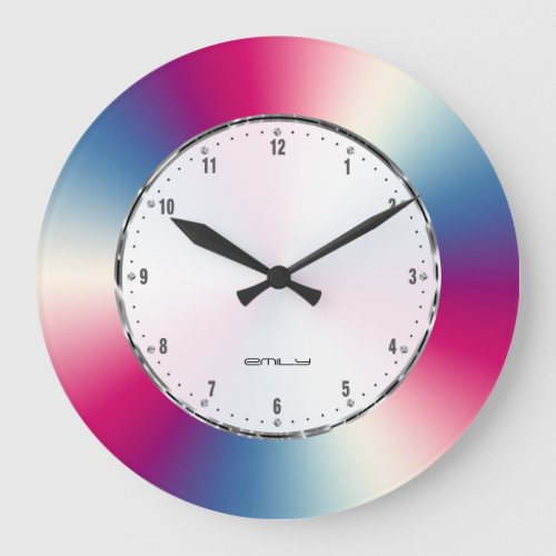 Image of Shiny Metallic Texture Large Clock