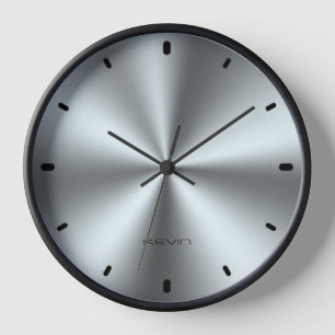 Image of Shiny Silver Metallic Texture Clock