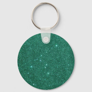 Image of teal glitter keychain