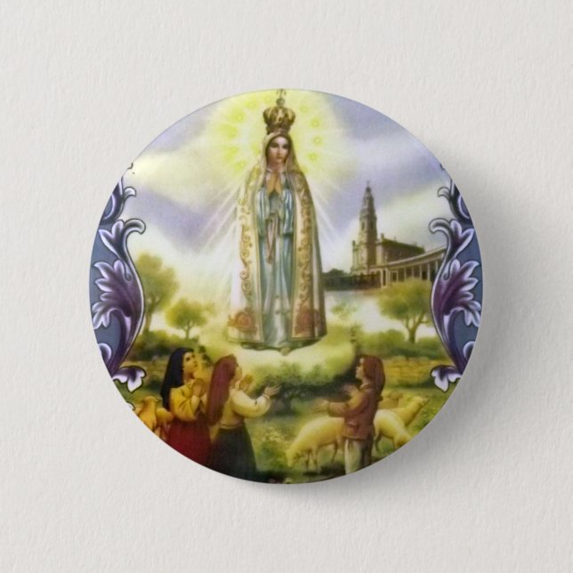 Image of the apparition Our Lady of Fatima Button (Front)
