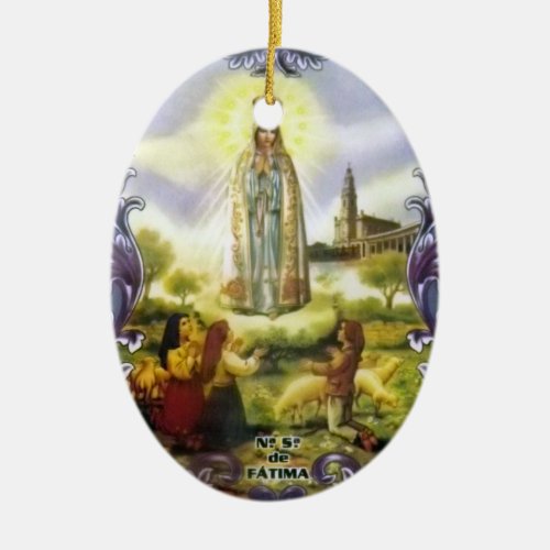 image of the apparition Our Lady of Fatima Ceramic Ornament