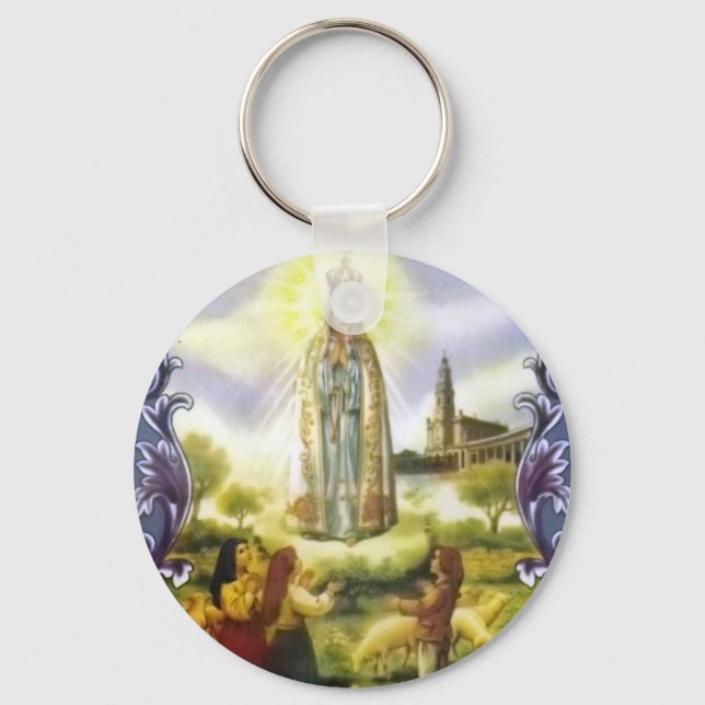 Image of the apparition Our Lady of Fatima Keychain (Front)
