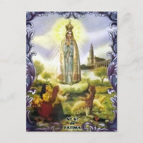 Image of the apparition Our Lady of Fatima Postcard