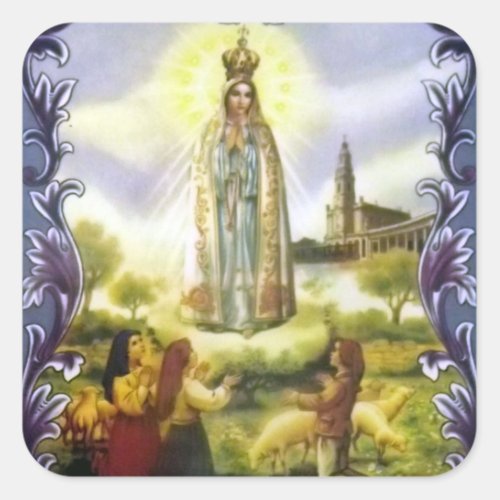 Image of the apparition Our Lady of Fatima Square Sticker