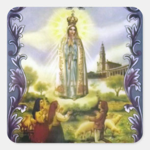 Image of the apparition Our Lady of Fatima Square Sticker