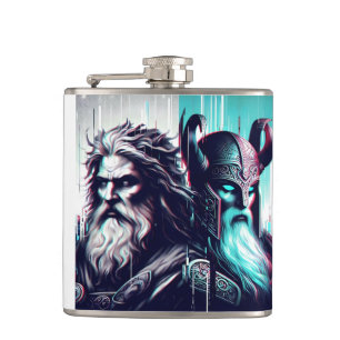  image of the gods zeus and odin togethe flask