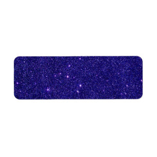 Image of trendy blue glitter label