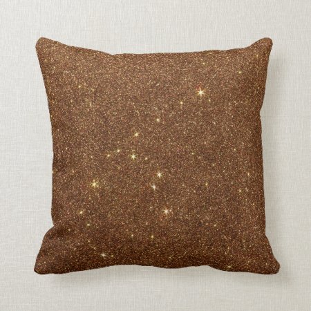 Image Of Trendy Copper Glitter Throw Pillow