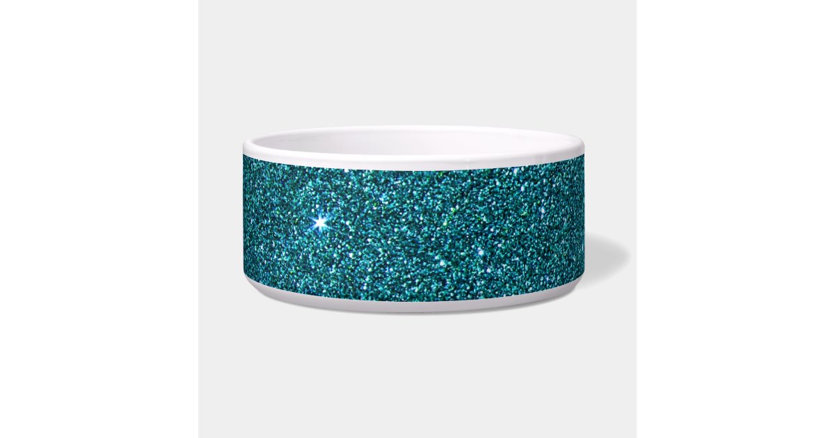Image of trendy teal glitter bowl Zazzle
