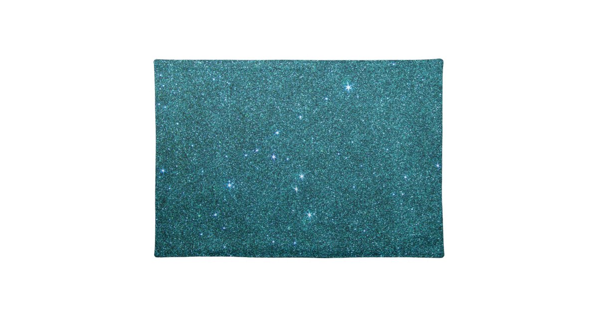 Image of trendy teal glitter placemat Zazzle