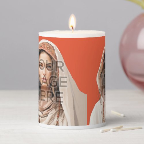 Image Photo Personalized Custom Pillar Candle