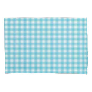 Image showing a blue and white gingham pattern  pillow case