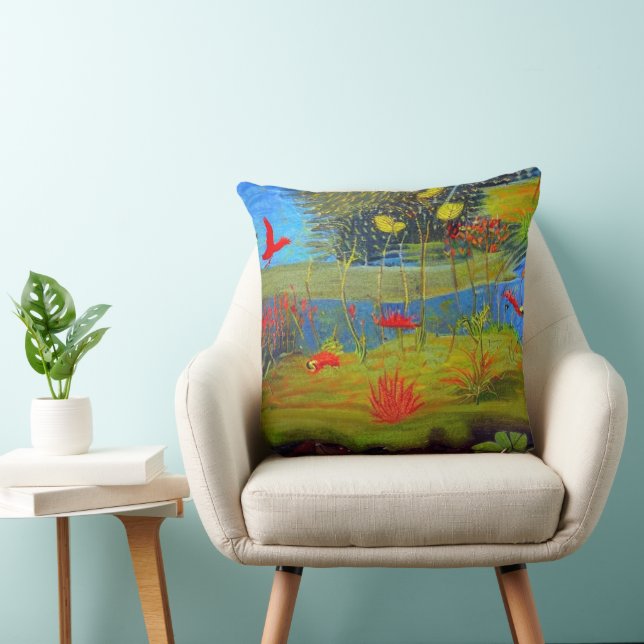 Image: Somewhere a lake. Throw Pillow (Chair)