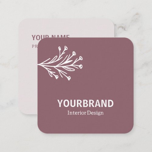 Image Template Modern Branch Interior Design Pink Square Business Card