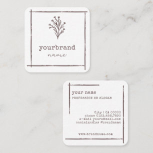 Image Template Rustic Floral Bouquet Flower Square Business Card