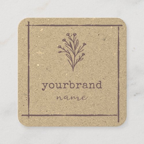 Image Template Rustic Floral Boutique Flower Square Business Card
