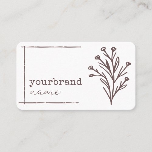 Image Template Rustic Floral Flower Plain White Business Card