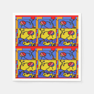 Image with fish modern art napkins