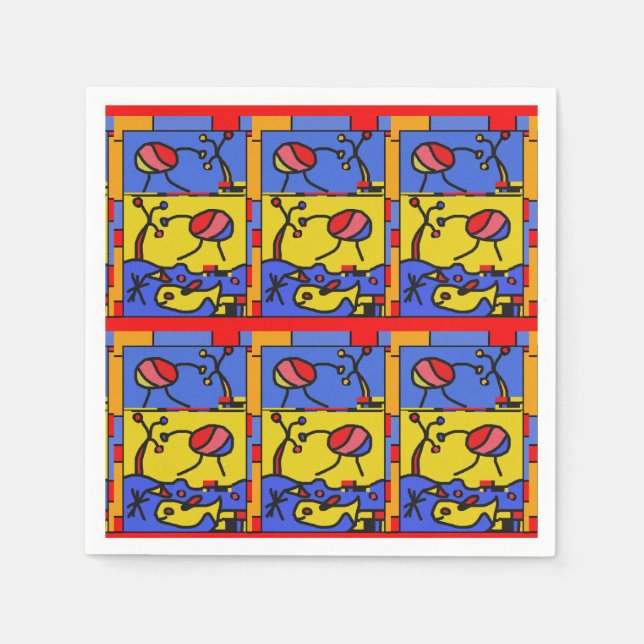 Image with fish modern art napkins (Front)