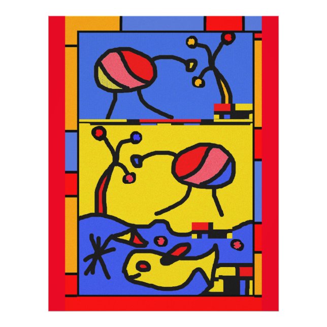 Image with fish modern art photo print (Front)