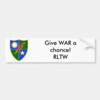images[6], Give WAR a chance!RLTW Bumper Sticker