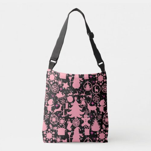 Images of Christmas in Pink Crossbody Bag