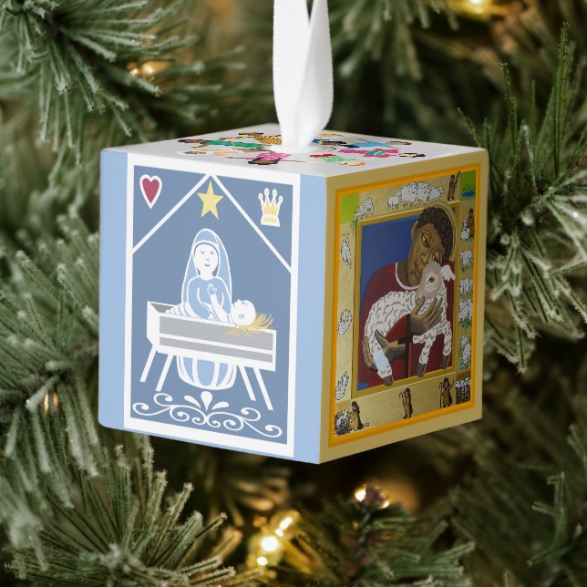 Images of Jesus Cube Ornament (Tree)