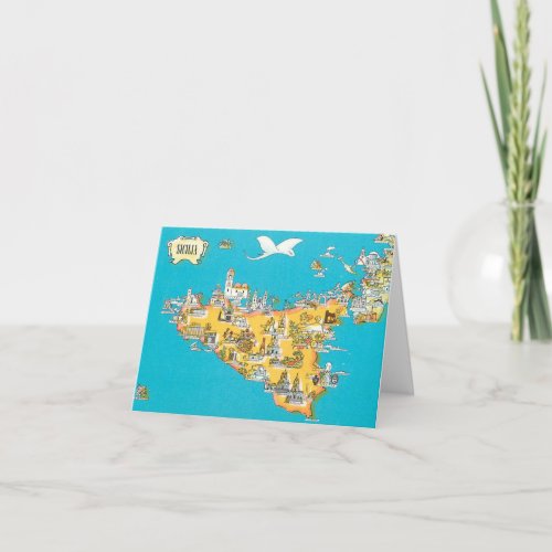 Images of Sicily Gold and Blue Folded Card