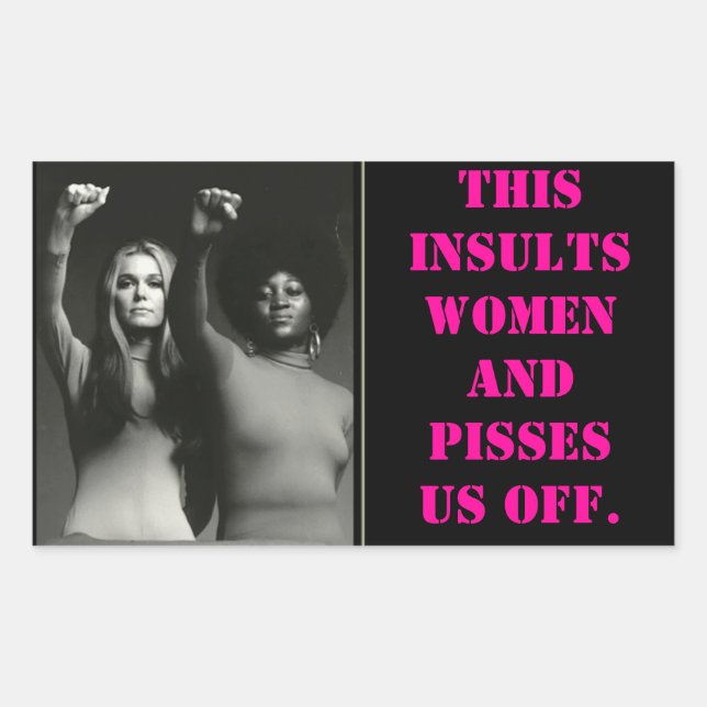 images, THIS INSULTS WOMEN AND PISSES US OFF. Rectangular Sticker (Front)