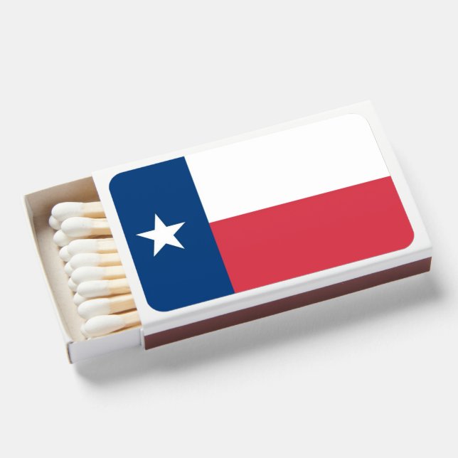 ImagesByMJ Set of 50 Texas Flag Match Box (Front Open)