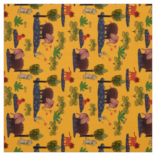 Imaginary animals:lions, mice, elephants fabric