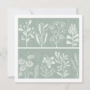 Imaginary Botanical Herbarium Soft Sage Green Note Card