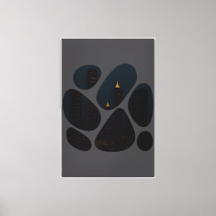 Imaginary City Night-VIew Advanced Artwork Canvas Print