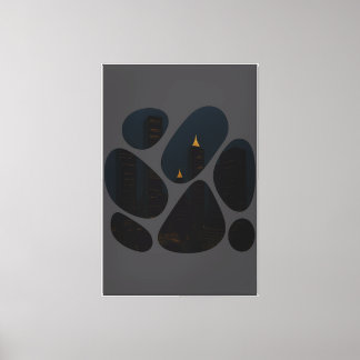 Imaginary City Night-VIew Advanced Artwork Canvas Print