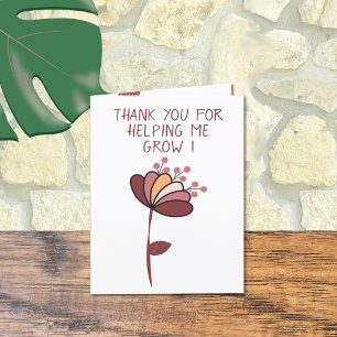 Imaginary flower teacher appreciation thank you  card