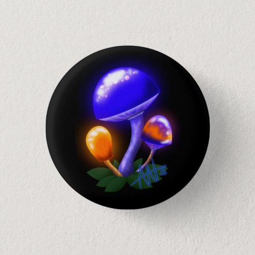 Imaginary White Dapperling Orange  Blue Mushroom Button