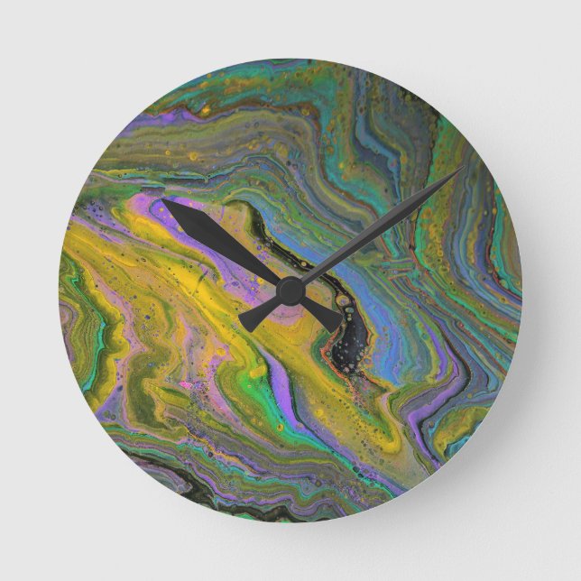 Imagination 2 Vibrant Geode Abstract Wall Clock (Front)