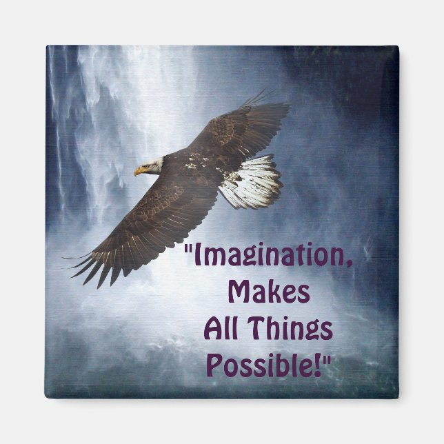 Imagination Eagle & Waterfall Motivational Magnet (Front)