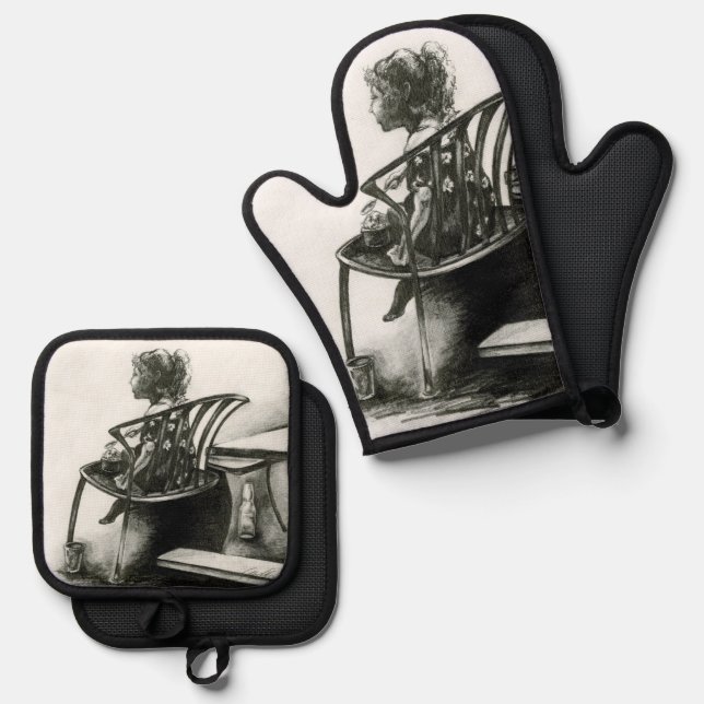 Imagination Fuels my Reality Oven Mitt & Pot Holder Set (Front/Back)