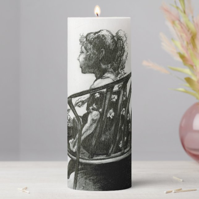 Imagination Fuels my Reality Pillar Candle (In Situ)