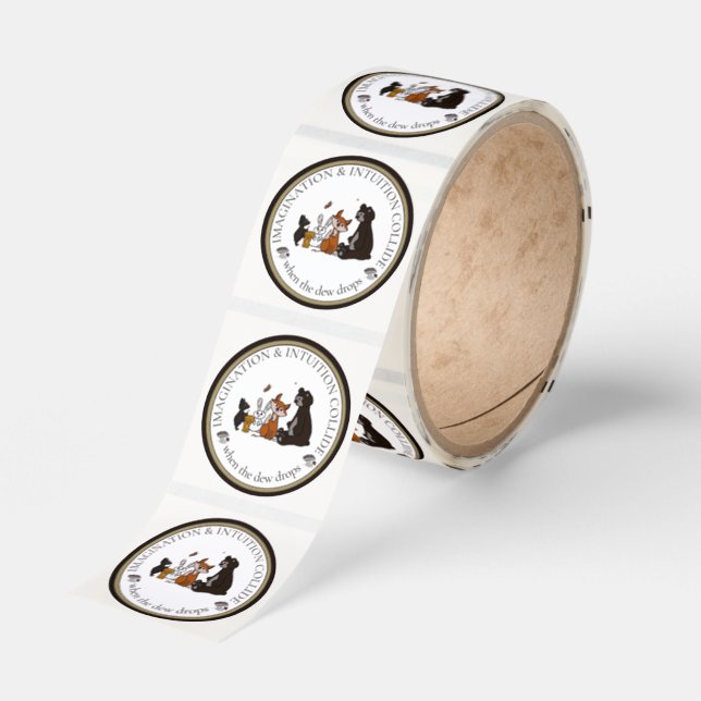 Imagination & Intuition Collide  Round Sticker (Roll)