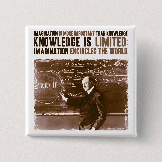 Imagination is more important than knowledge pinback button (Front)