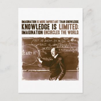 Imagination Is More Important Than Knowledge Postcard by OutFrontProductions at Zazzle