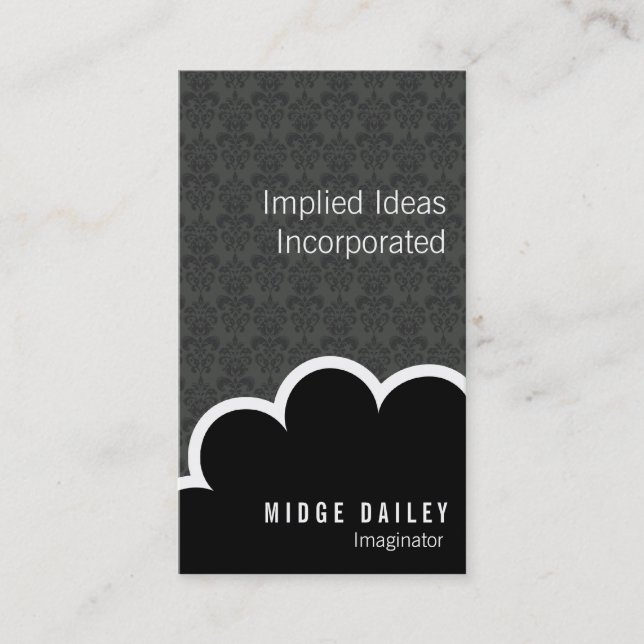 Imaginator Cloud on Medium Damask Business Card (Front)